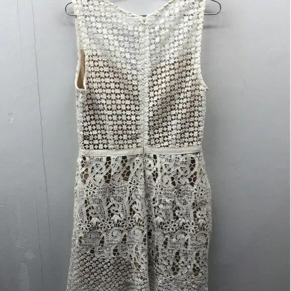 Crochet Lace V-Neck Sheath Midi Dress